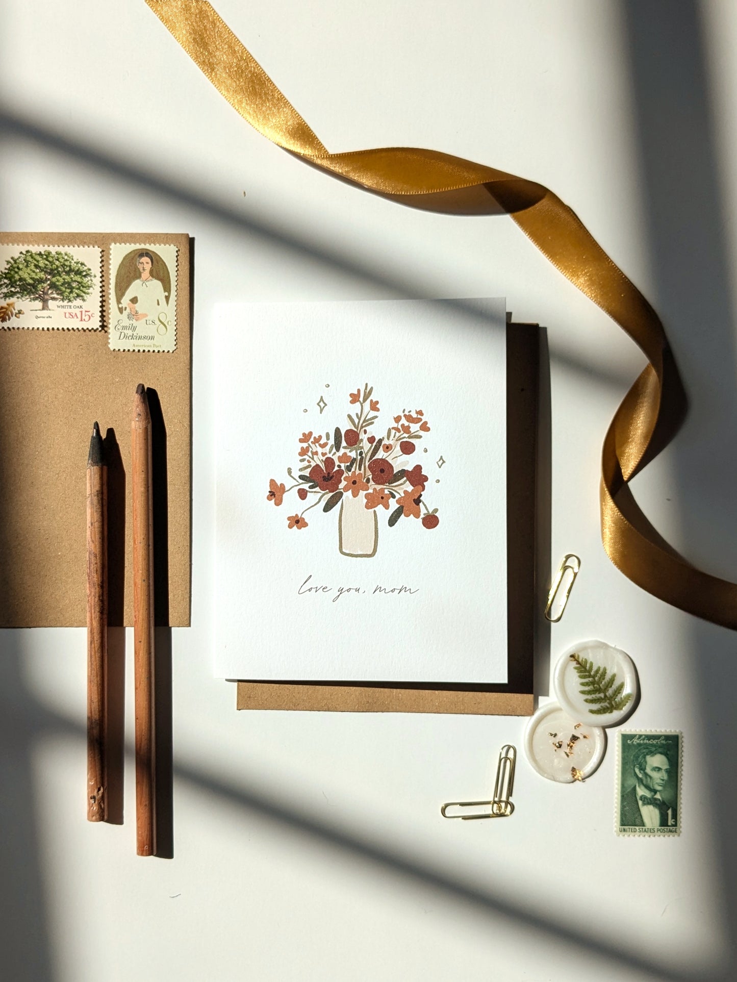 Mother's Day Card | Love You Mom Neutral Flowers
