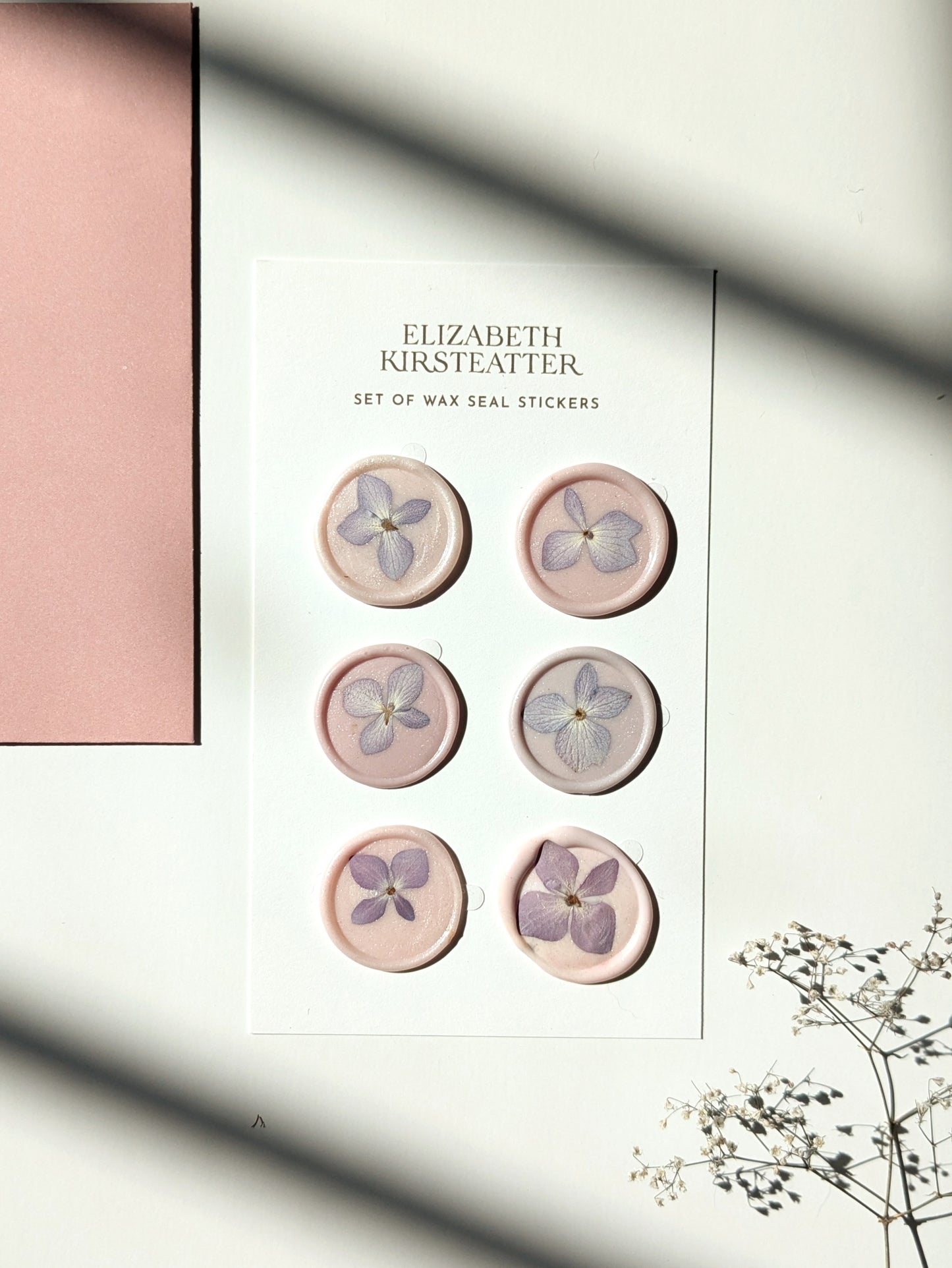 Purple Pressed Flower Wax Seal Set