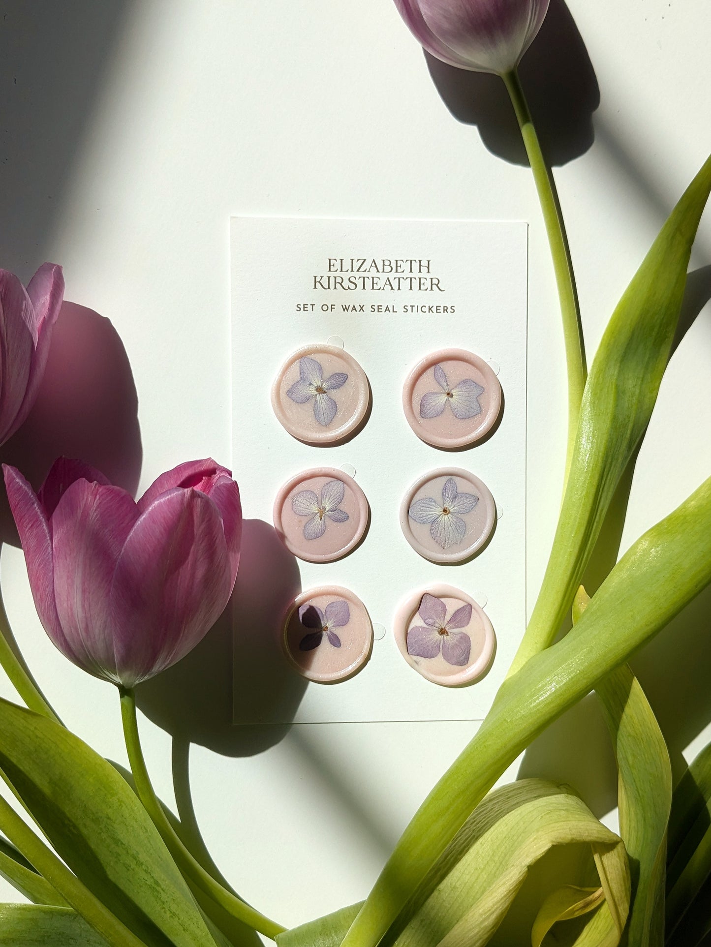 Purple Pressed Flower Wax Seal Set