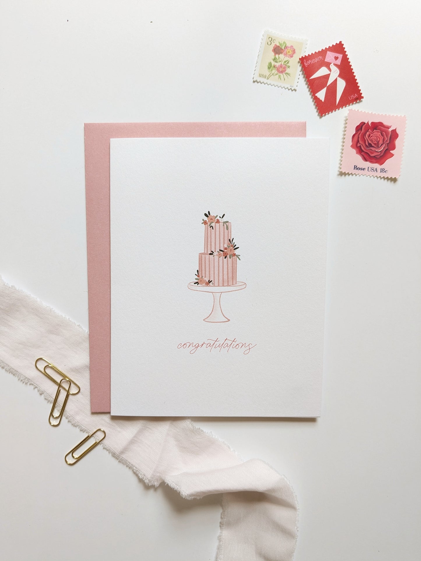 Cake Congratulations Card | Single Wedding Greeting Card