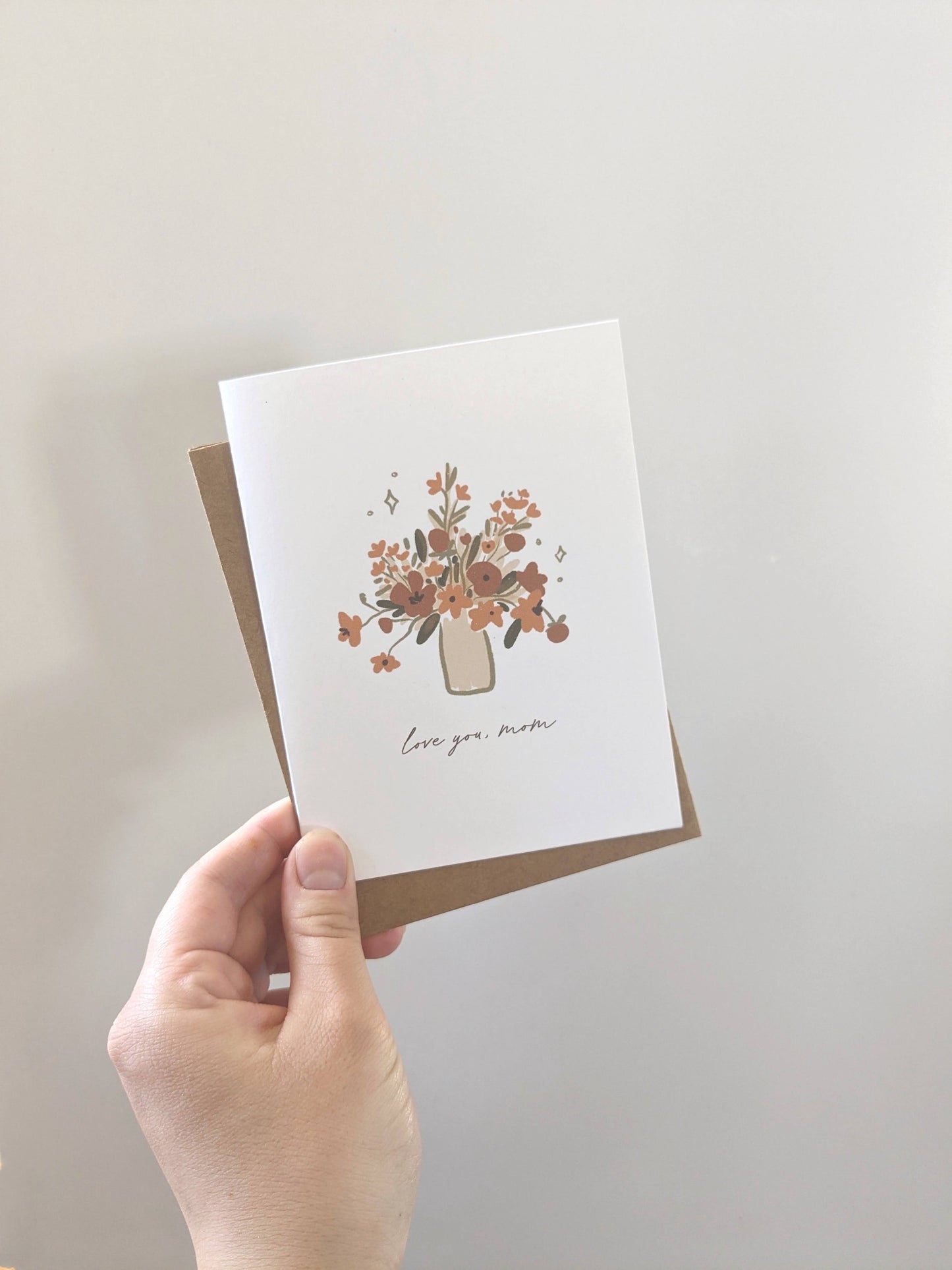 Mother's Day Card | Love You Mom Neutral Flowers