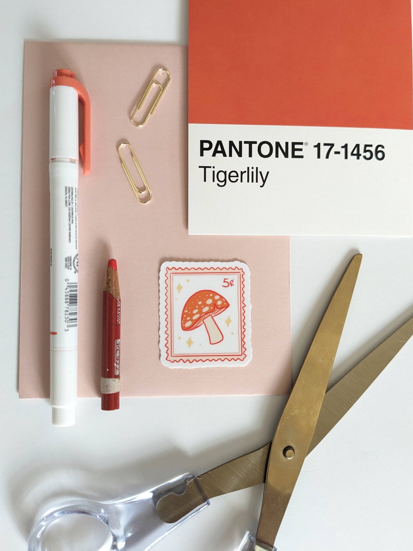 Mushroom Postage Stamp Vinyl Sticker