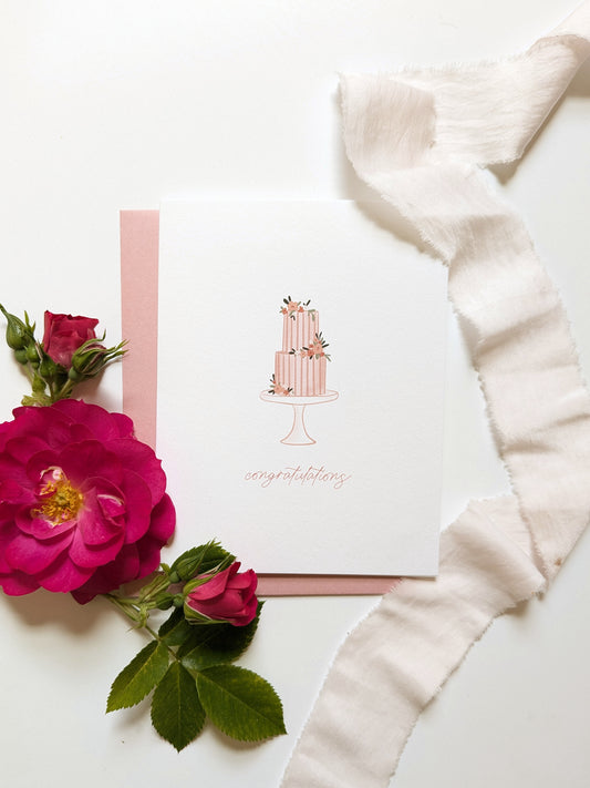 Cake Congratulations Card | Single Wedding Greeting Card