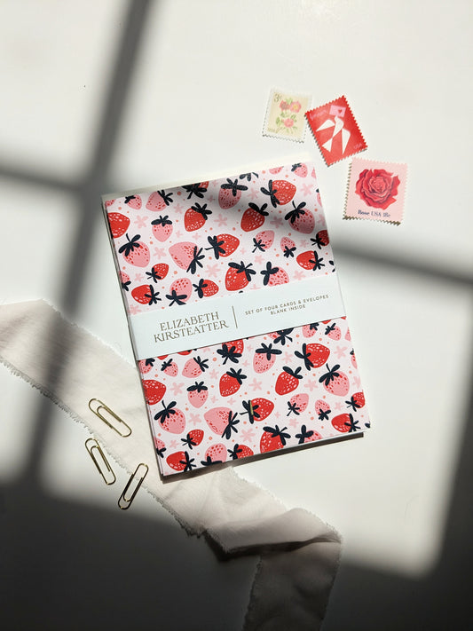 Strawberries  | Set of Four Notecards