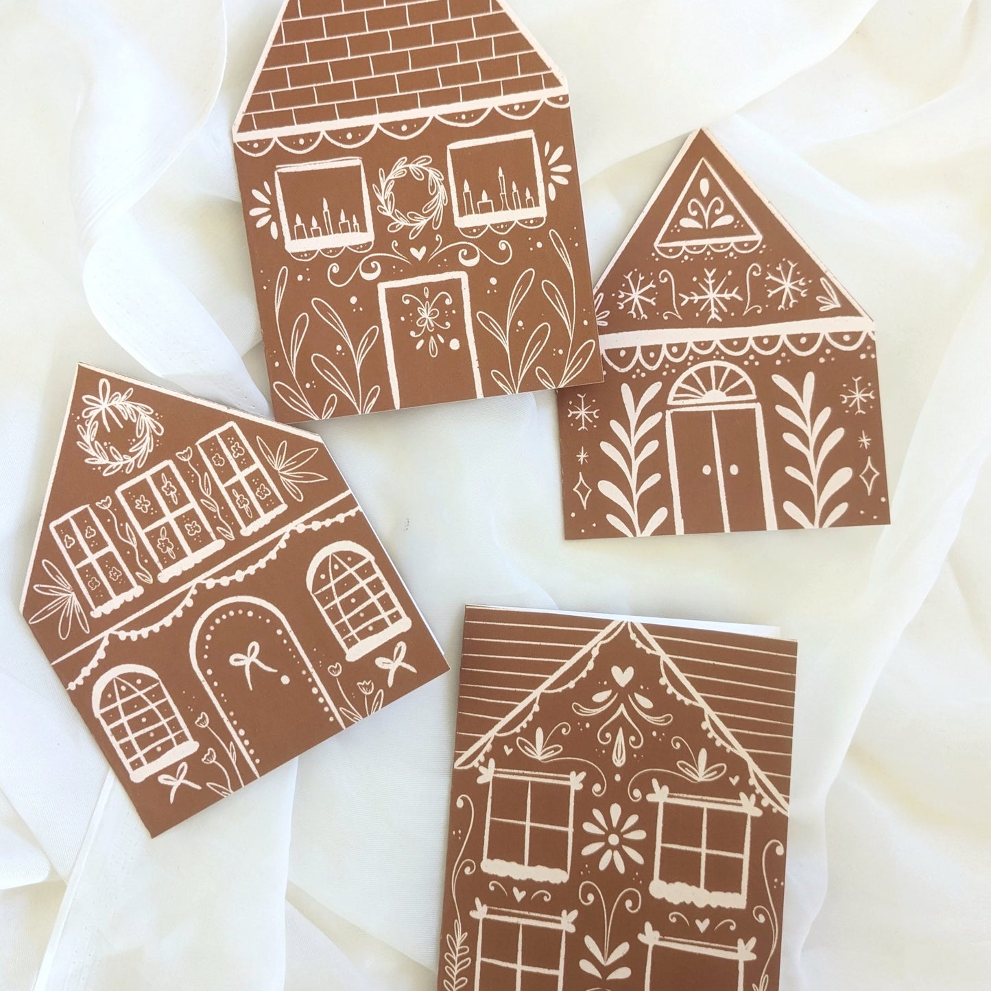 Gingerbread Houses | Set of Four Greeting Cards