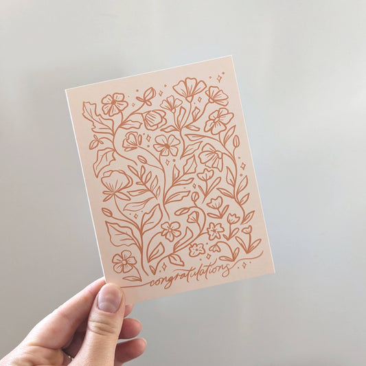 Floral Congratulations Card | Single Greeting Card