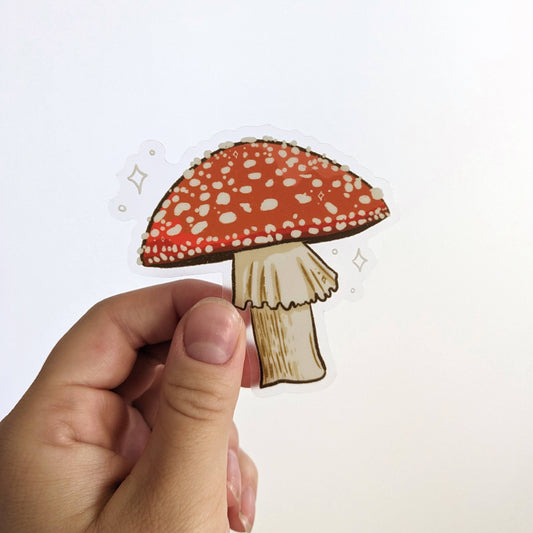 Mushroom Sticker | Clear Vinyl Sticker