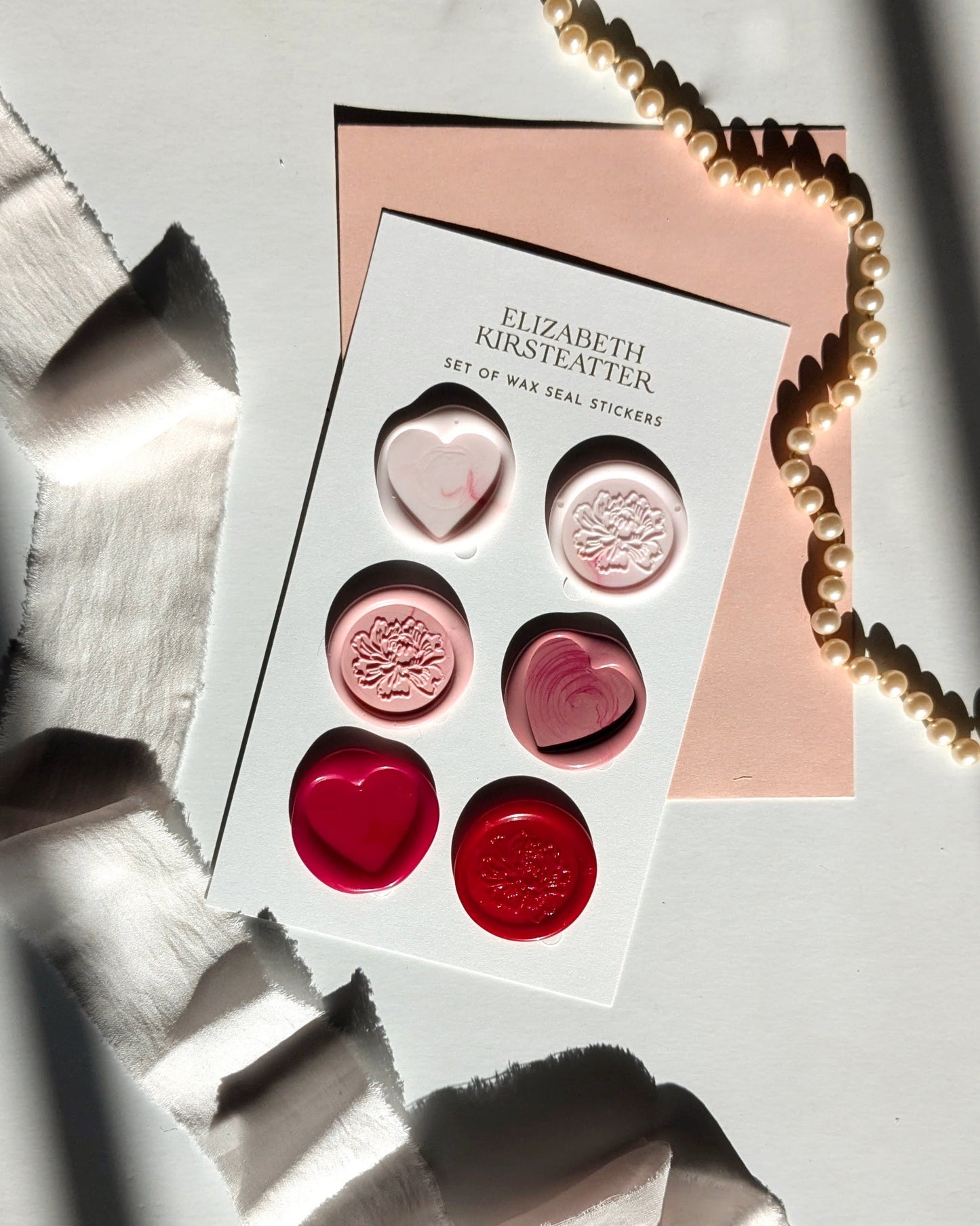 Pink and Red Self Adhesive Wax Seal Set