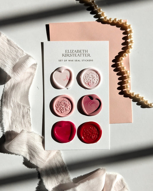 Pink and Red Self Adhesive Wax Seal Set