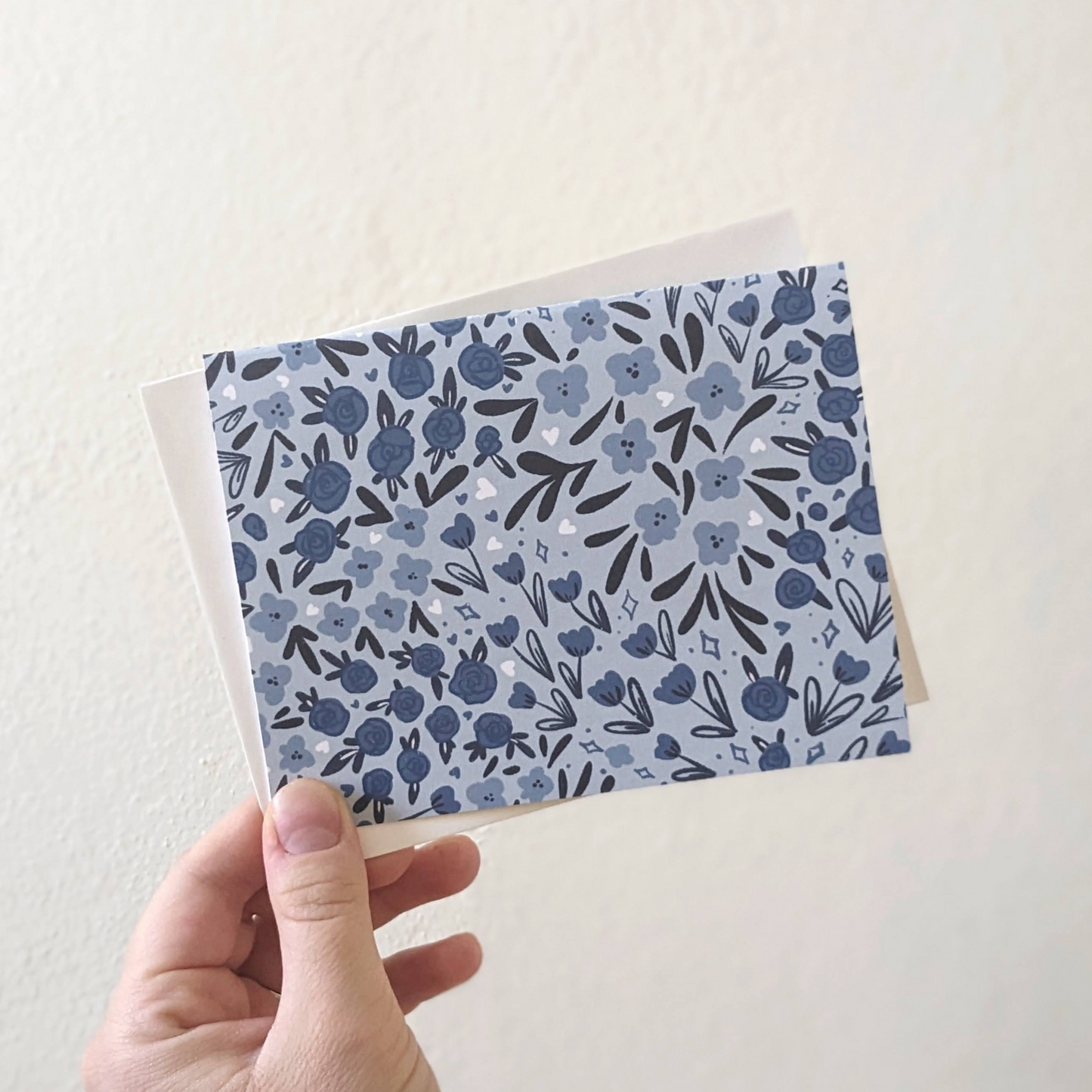 Blue Florals Greeting Cards | Notecard Set of Four