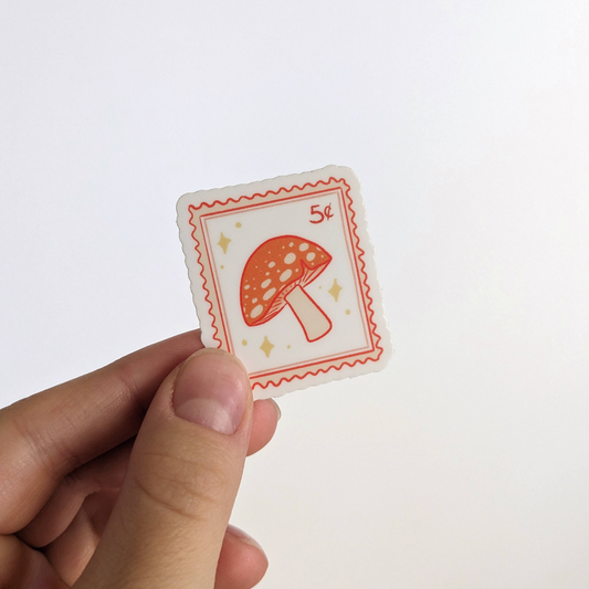 Mushroom Stamp Vinyl Sticker